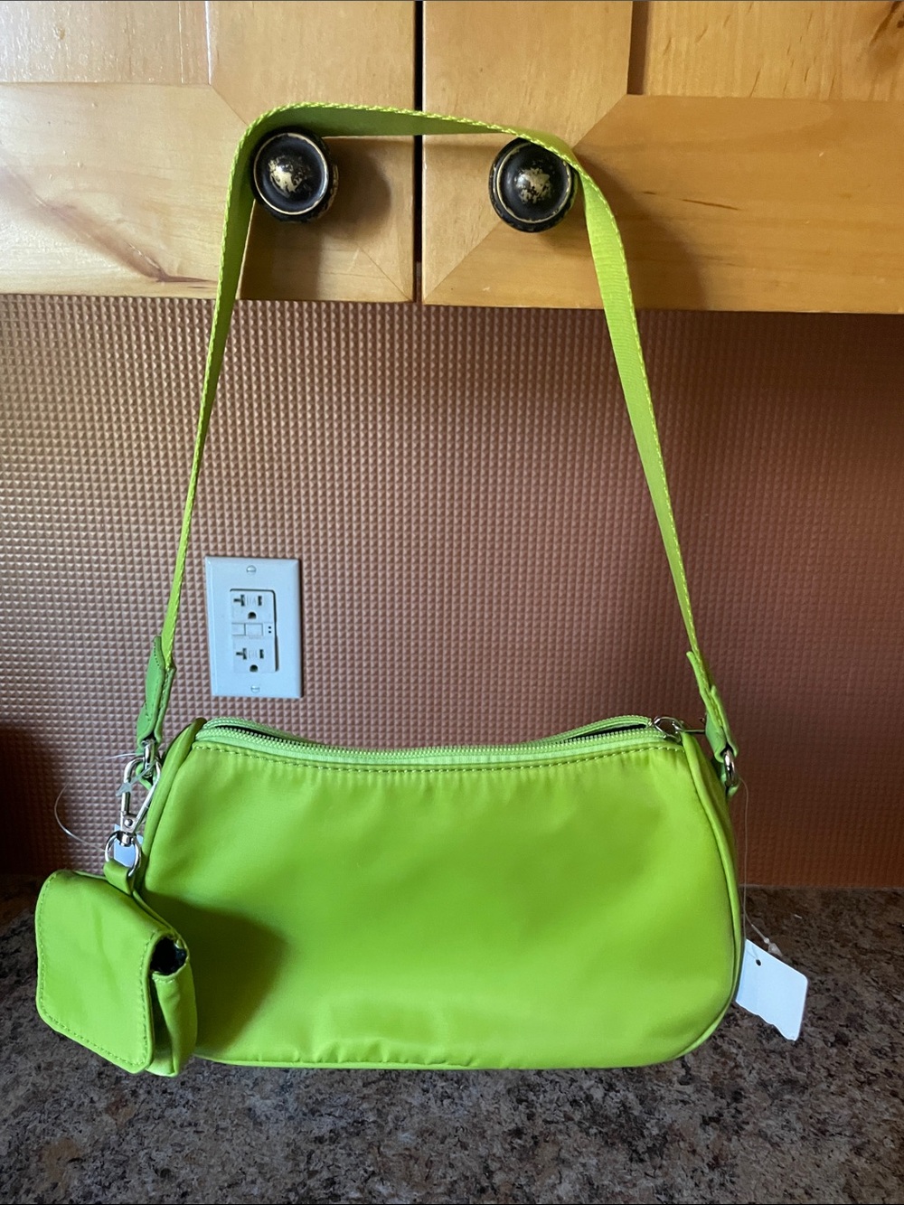 bp Lime Green Shoulder Bag with Detachable Coin Pouch
